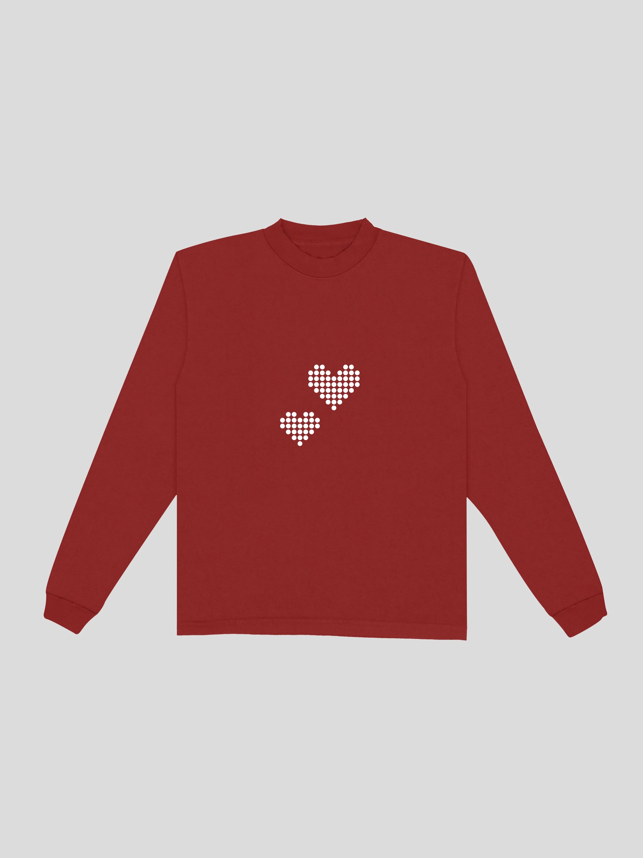 <3 Long Sleeve – Cherry Red (Front) | MUSLIM street WEAR
