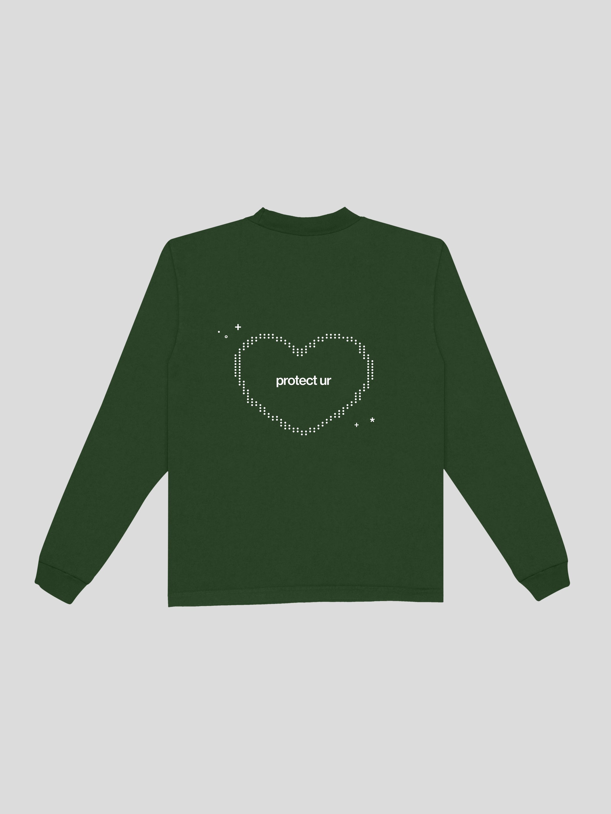 protect your heart long sleeve – Nori (Back) — muslim street wear, msw (islamic, modest, unisex, y2k)