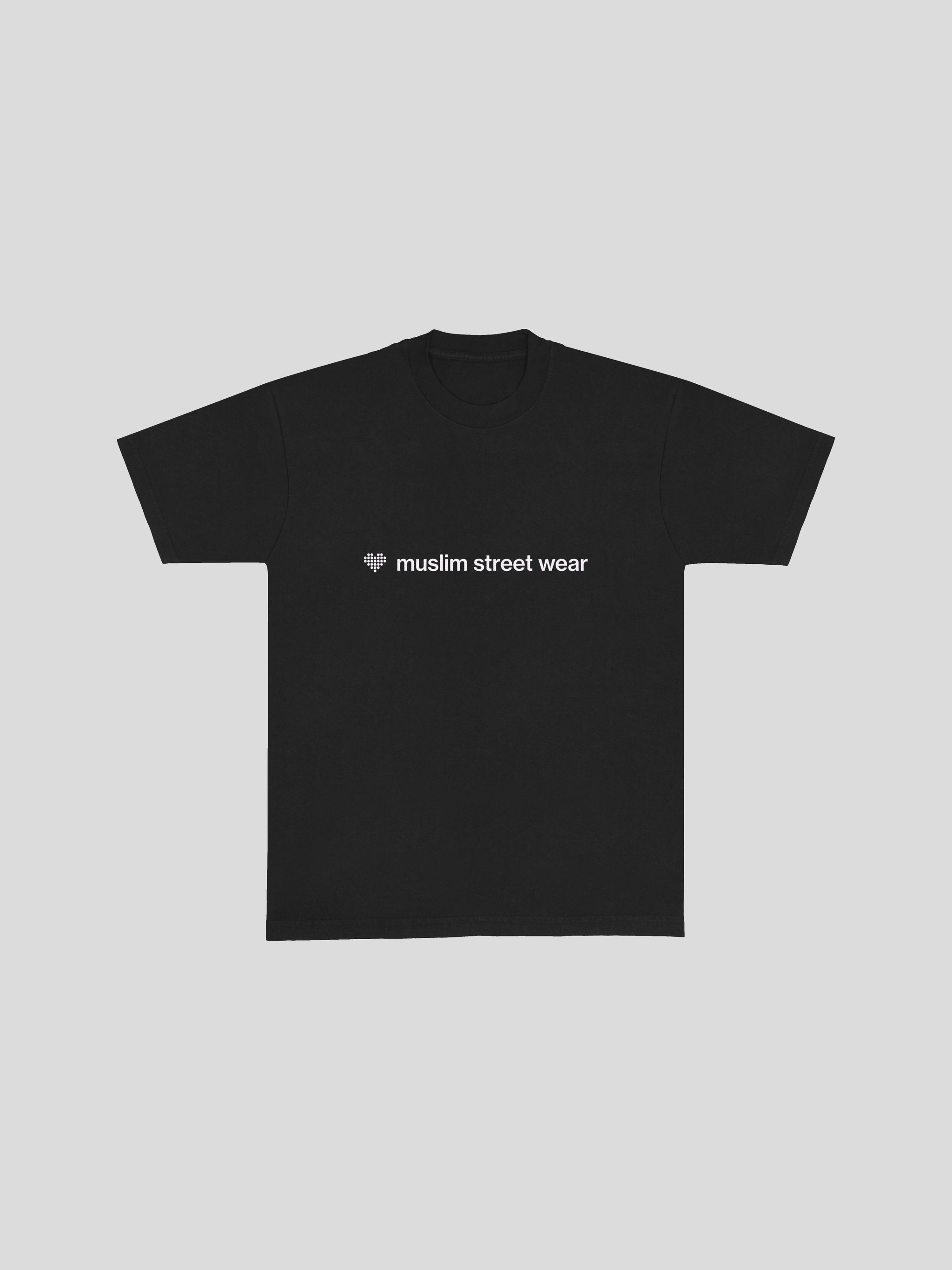 I love muslim street wear t-shirt – Black (Front) — muslim street wear, msw (islamic, modest, unisex, y2k)