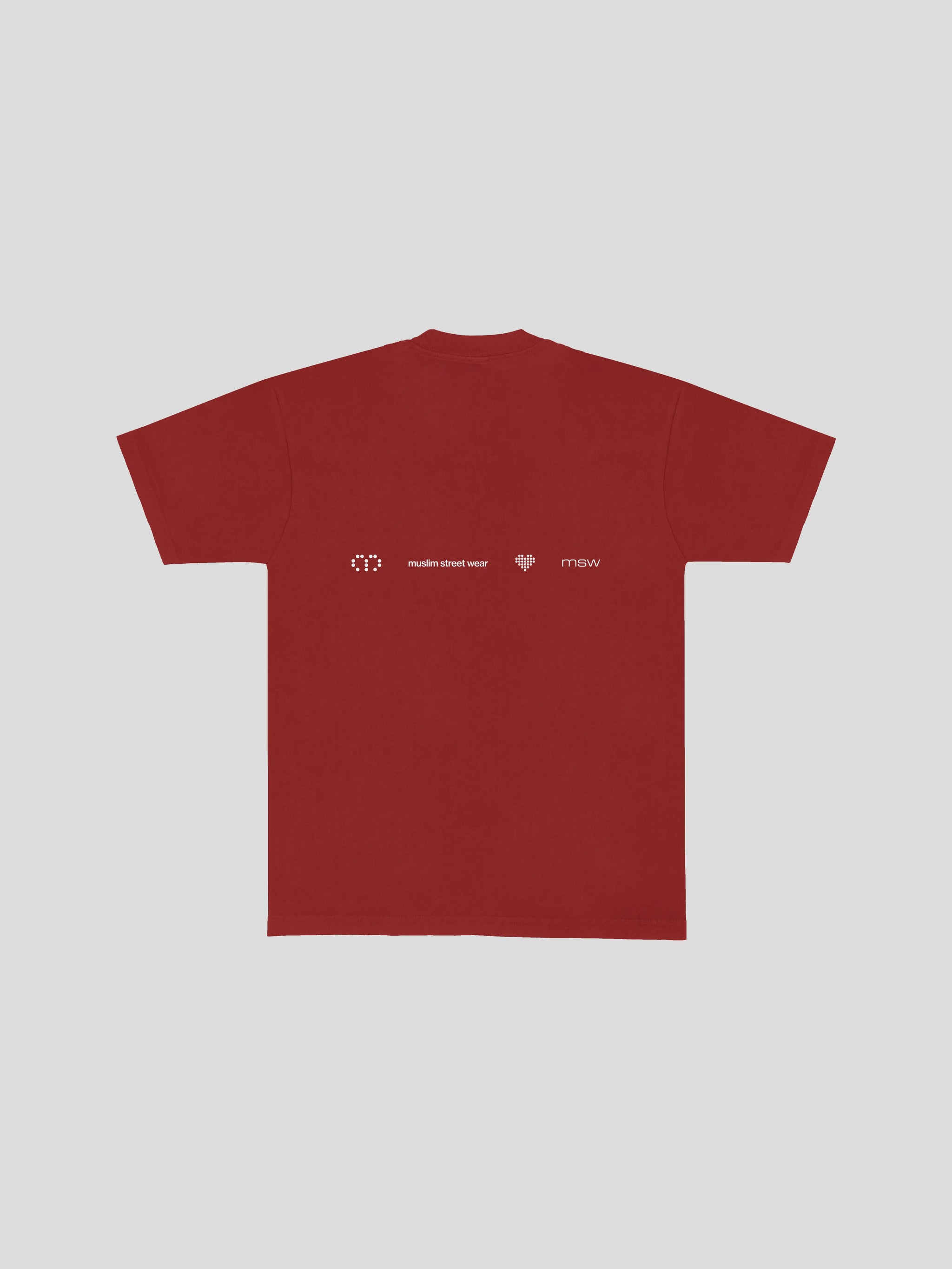 I love muslim street wear t-shirt – Tomato (Back) — muslim street wear, msw (islamic, modest, unisex, y2k)