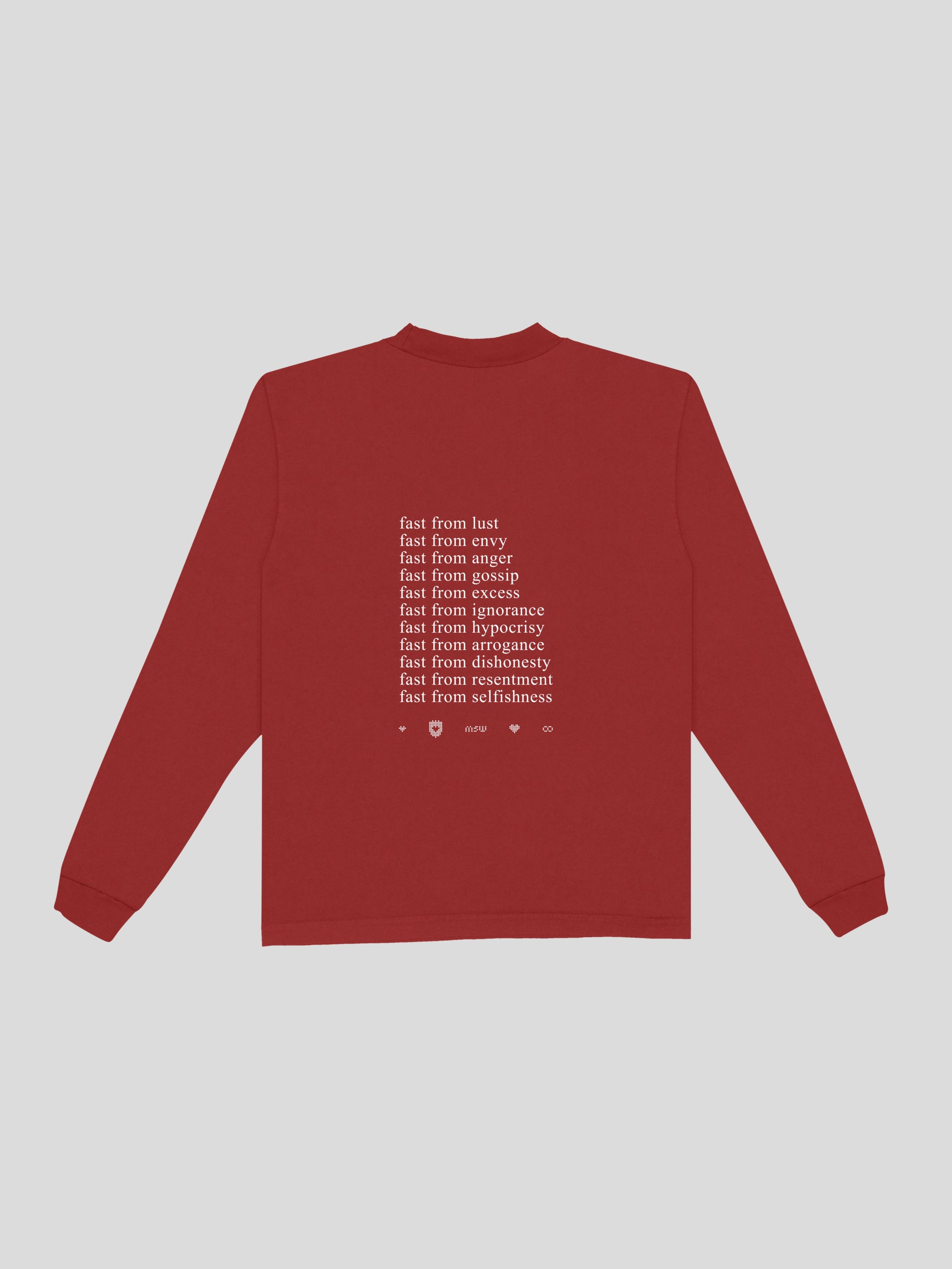 Fasting Ramadan Long Sleeve Tee – Poppy — muslim street wear, msw (islamic, modest, unisex, y2k)