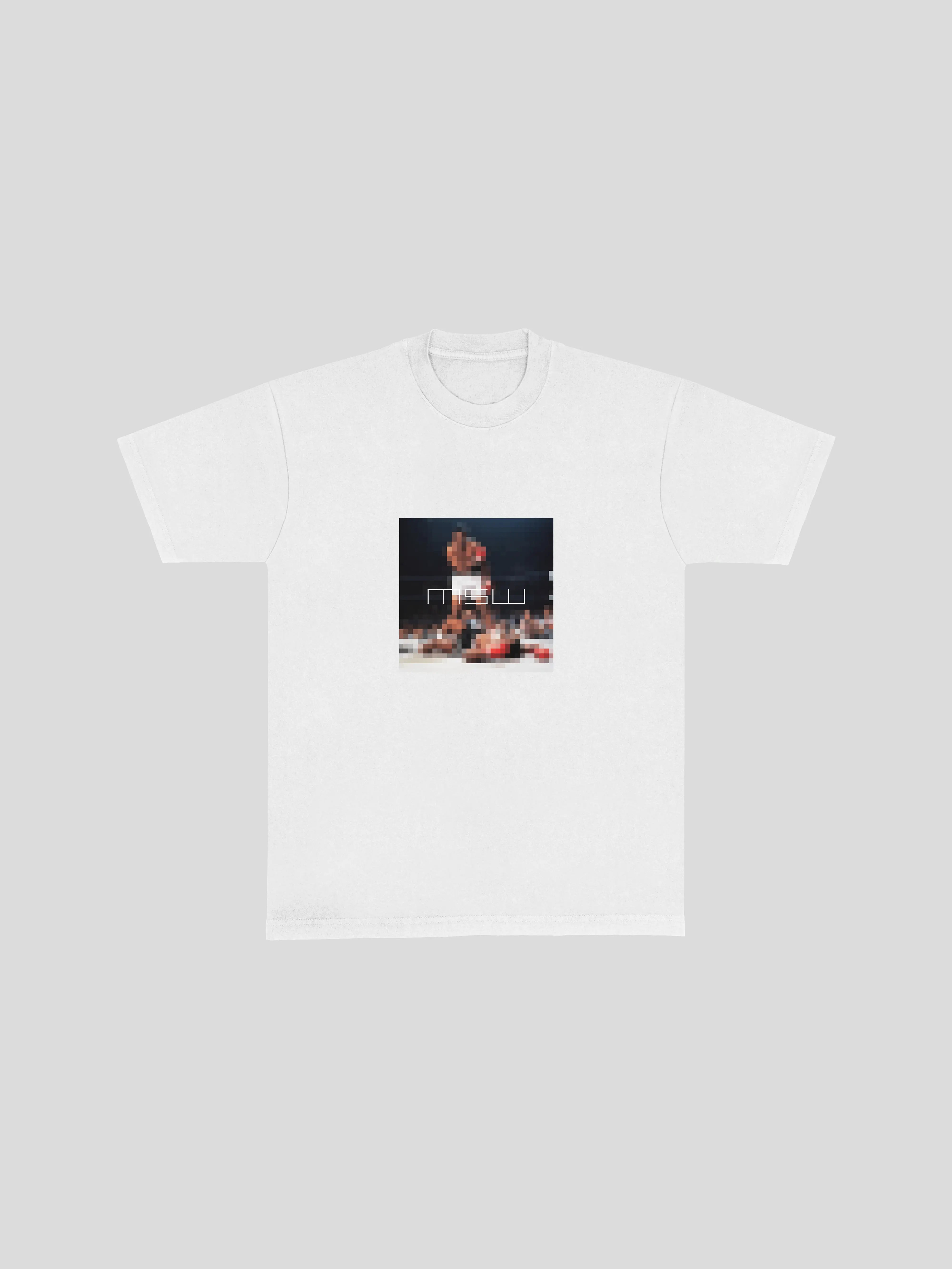 Muhammed Ali t-shirt – White (Front) — muslim street wear, msw (islamic, modest, unisex, y2k)