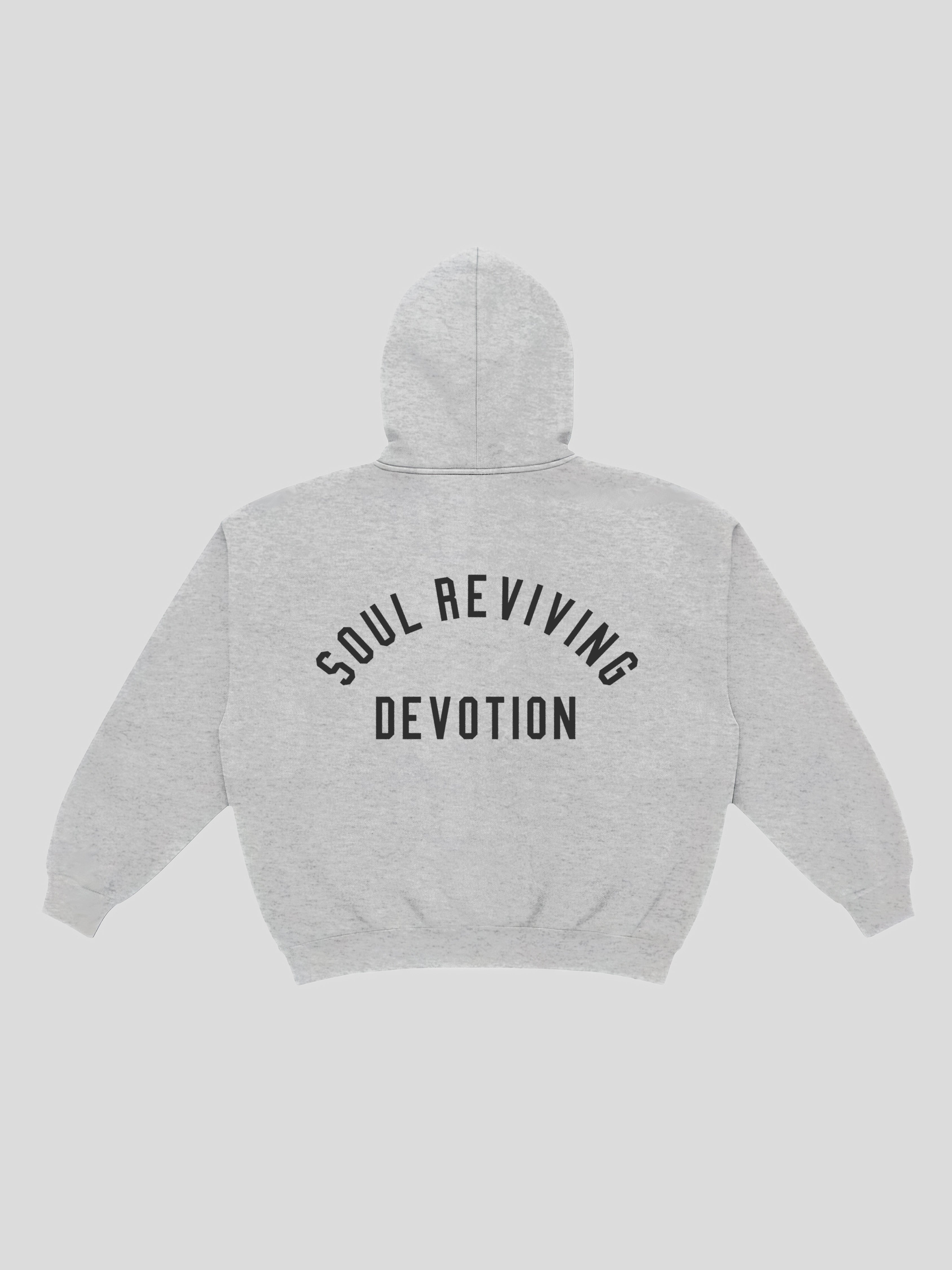 msw Soul Reviving Devotion College Boxy Hoodie – Heather — muslim street wear, msw (islamic, modest, unisex, y2k)