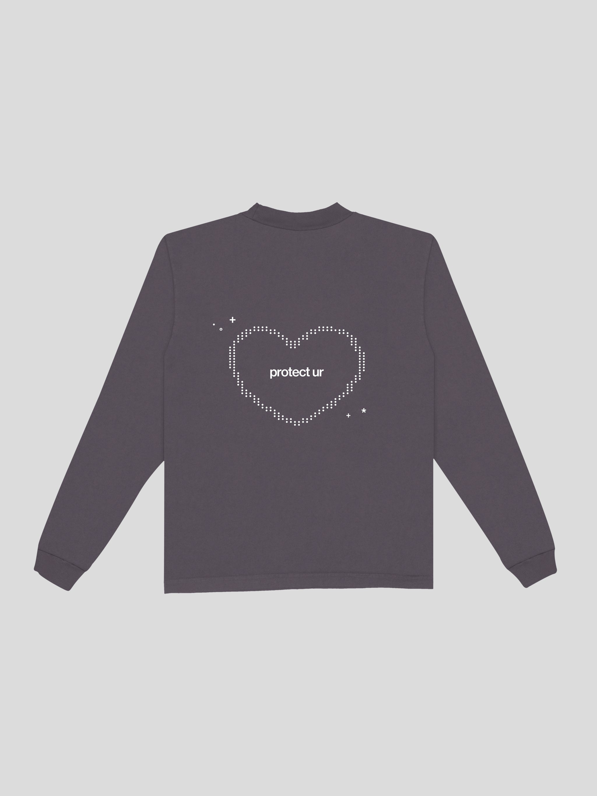 protect your heart long sleeve  – Ube (Back) — muslim street wear, msw (islamic, modest, unisex, y2k)