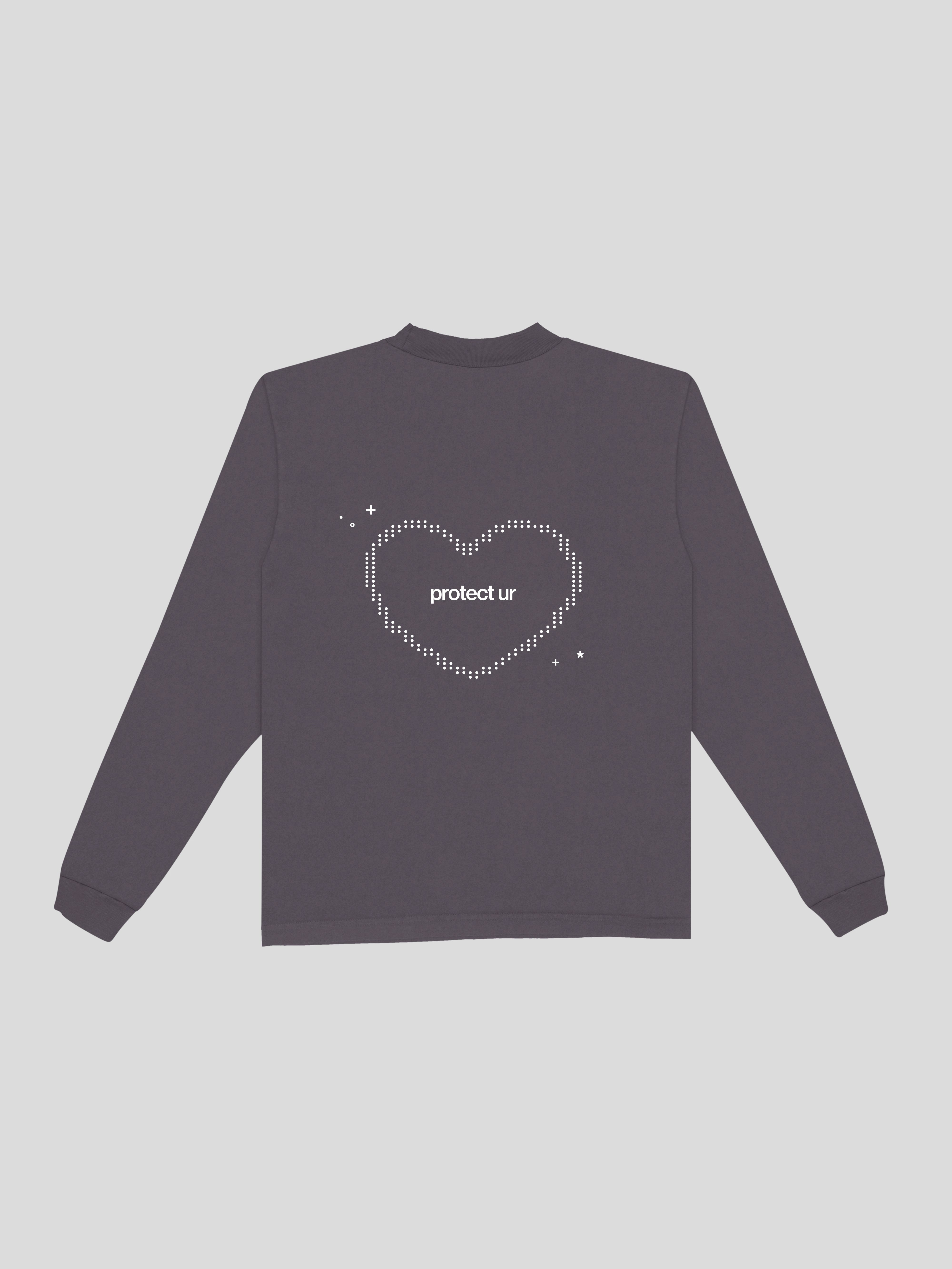 protect your heart long sleeve  – Ube (Back) — muslim street wear, msw (islamic, modest, unisex, y2k)