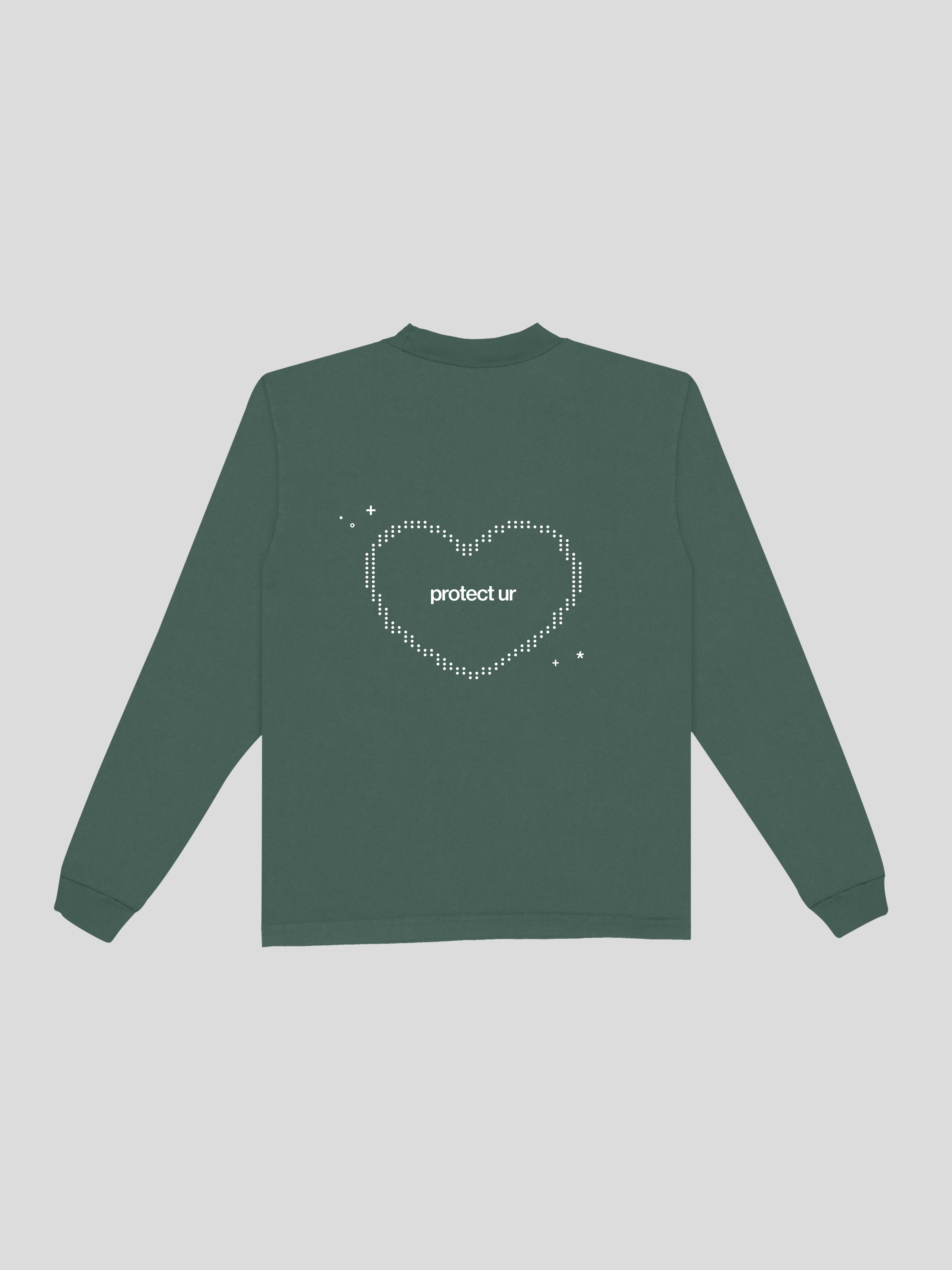 protect your heart long sleeve  – Viridian  — muslim street wear, msw (islamic, modest, unisex, y2k)