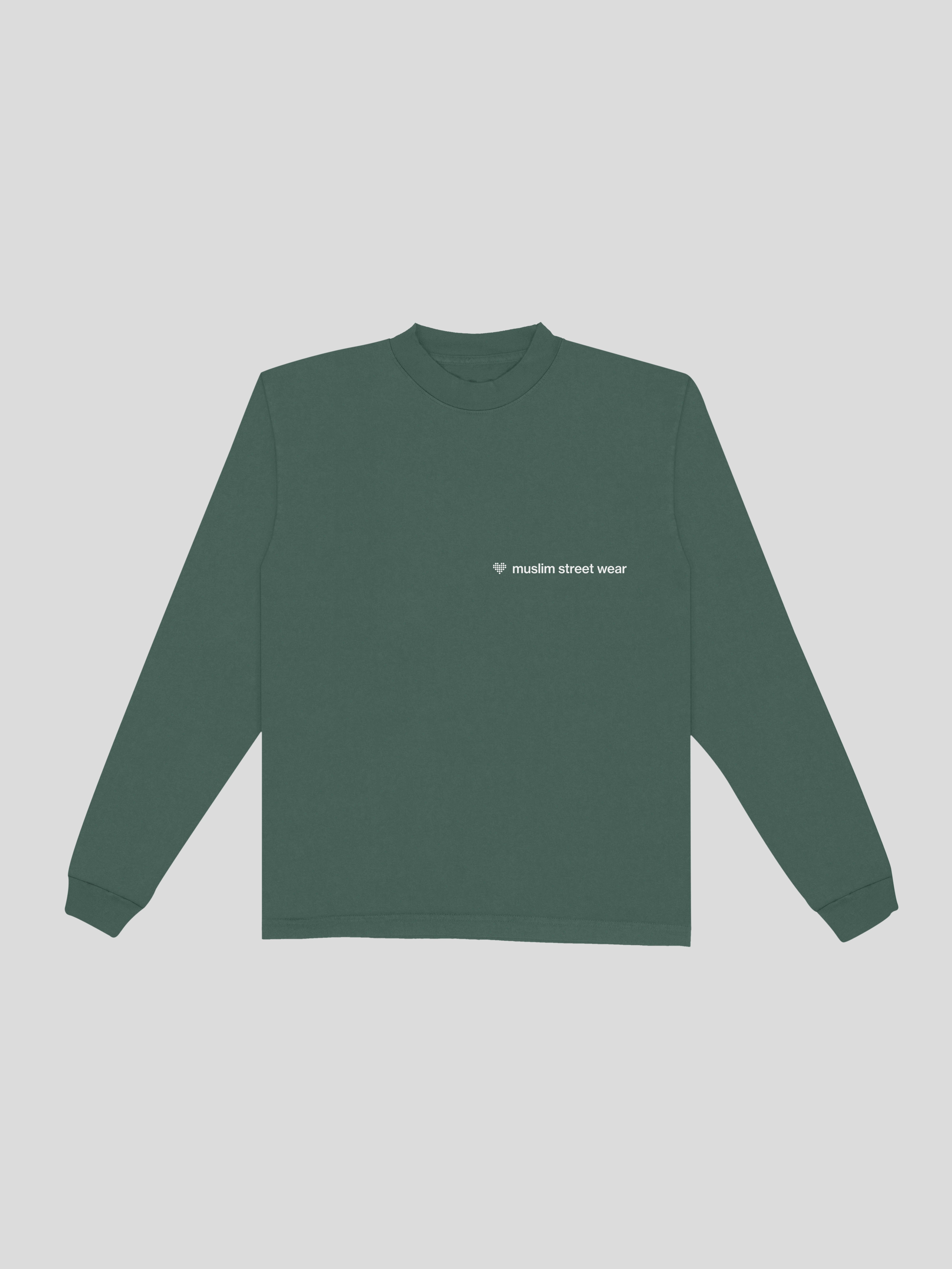 protect your heart long sleeve  – Viridian  — muslim street wear, msw (islamic, modest, unisex, y2k)