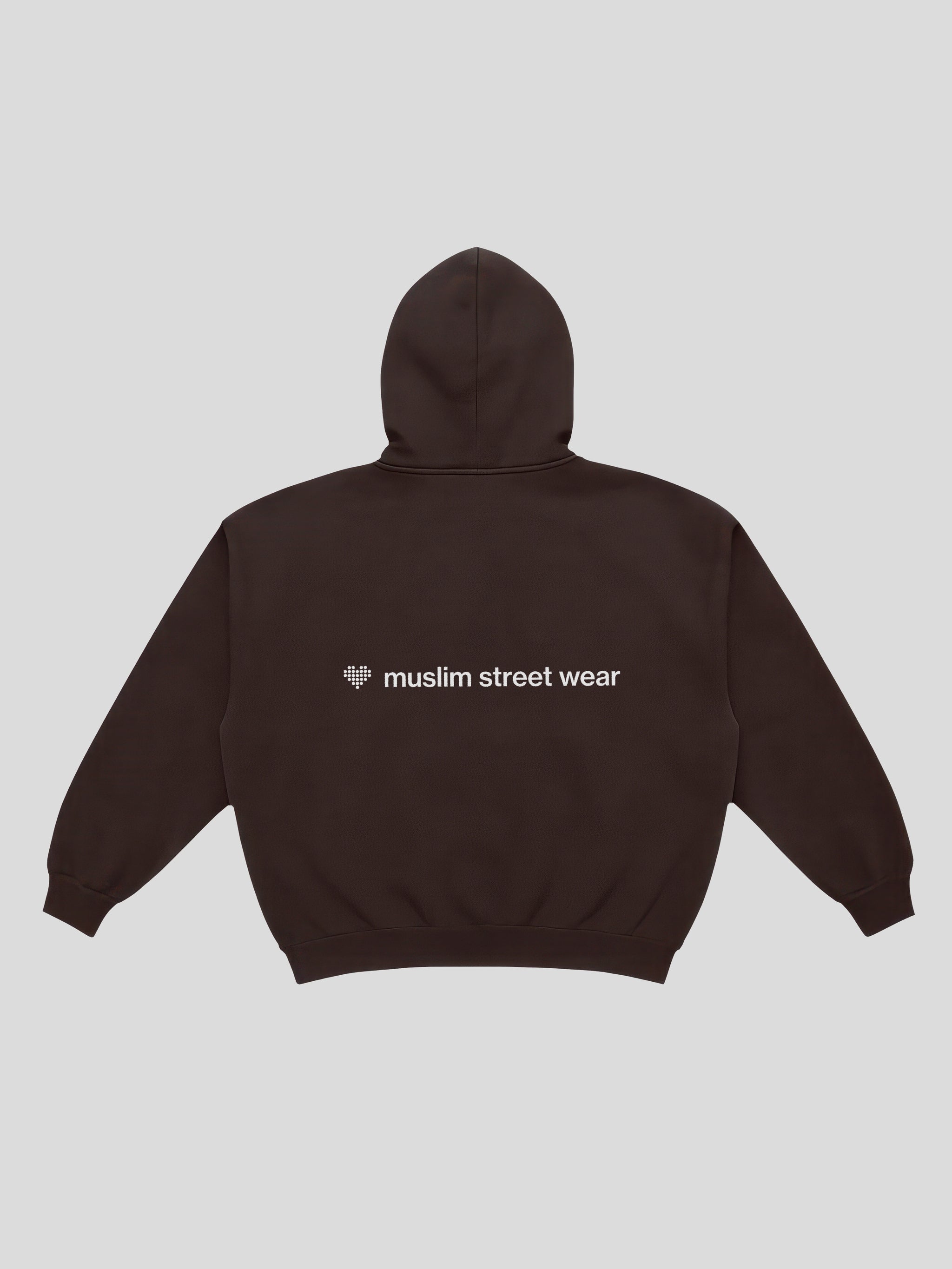 msw Uniform Boxy Hoodie – Espresso — muslim street wear, msw (islamic, modest, unisex, y2k)