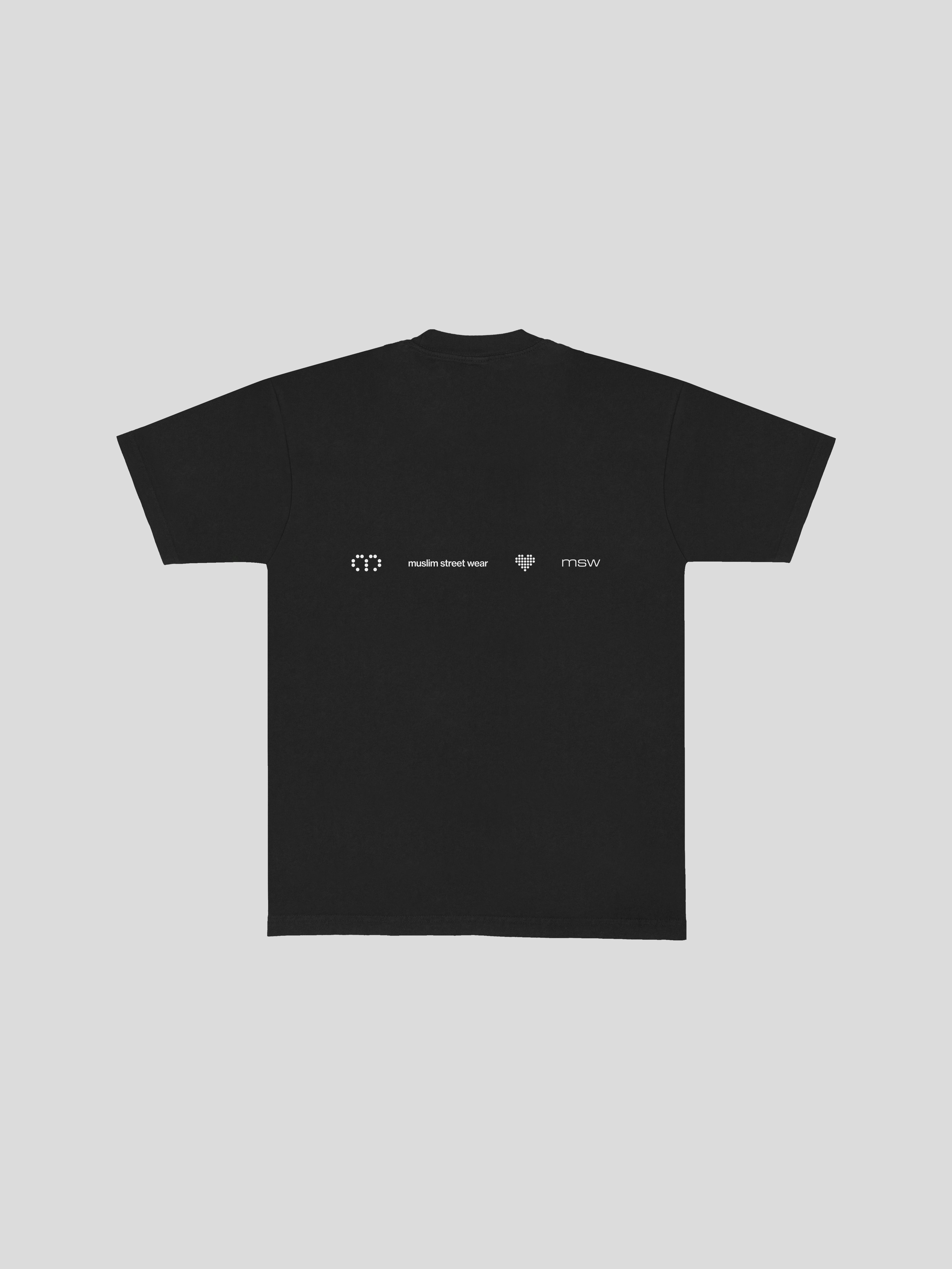 I love muslim street wear t-shirt  – Black (Back) — muslim street wear, msw (islamic, modest, unisex, y2k)