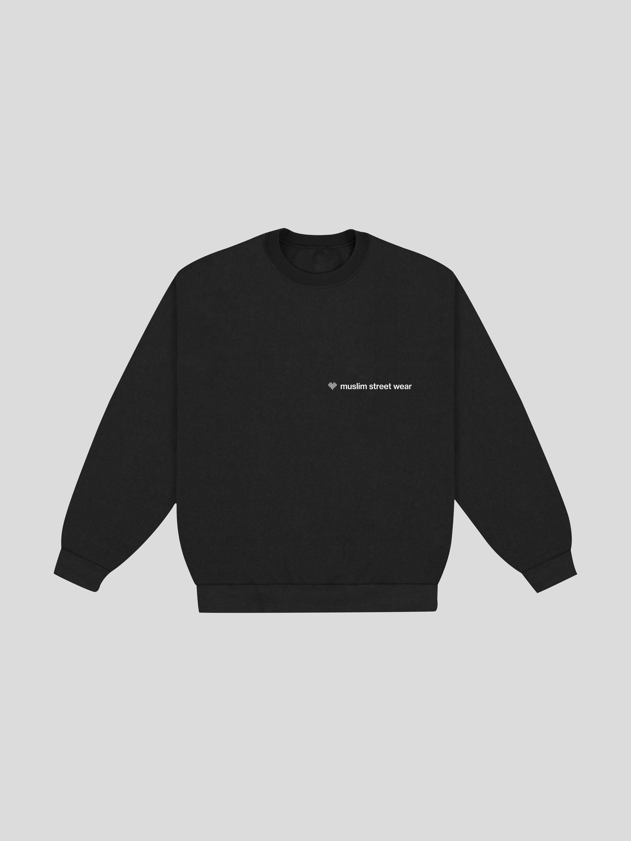 Uniform Boxy Crewneck – Black — muslim street wear, msw (islamic, modest, unisex, y2k)