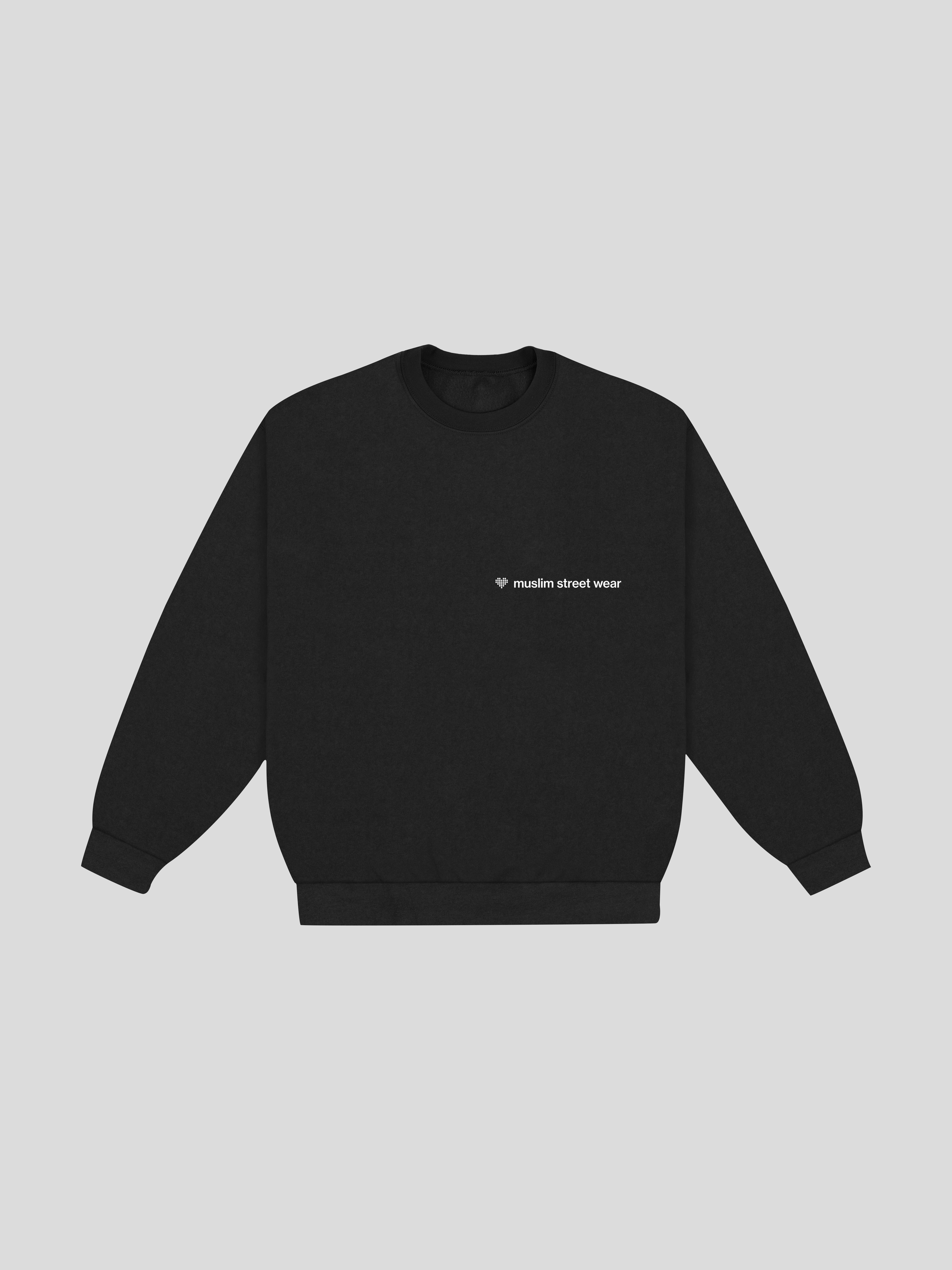Uniform Boxy Crewneck – Black — muslim street wear, msw (islamic, modest, unisex, y2k)