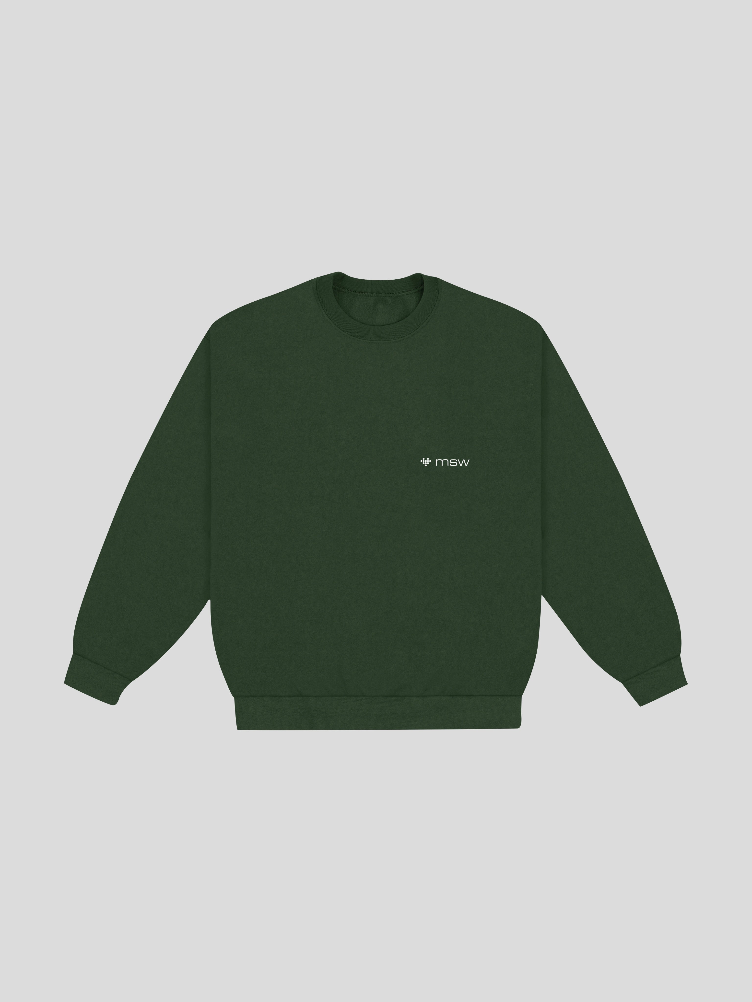 msw Soul Reviving Devotion College Boxy Crewneck – Nori — muslim street wear, msw (islamic, modest, unisex, y2k)