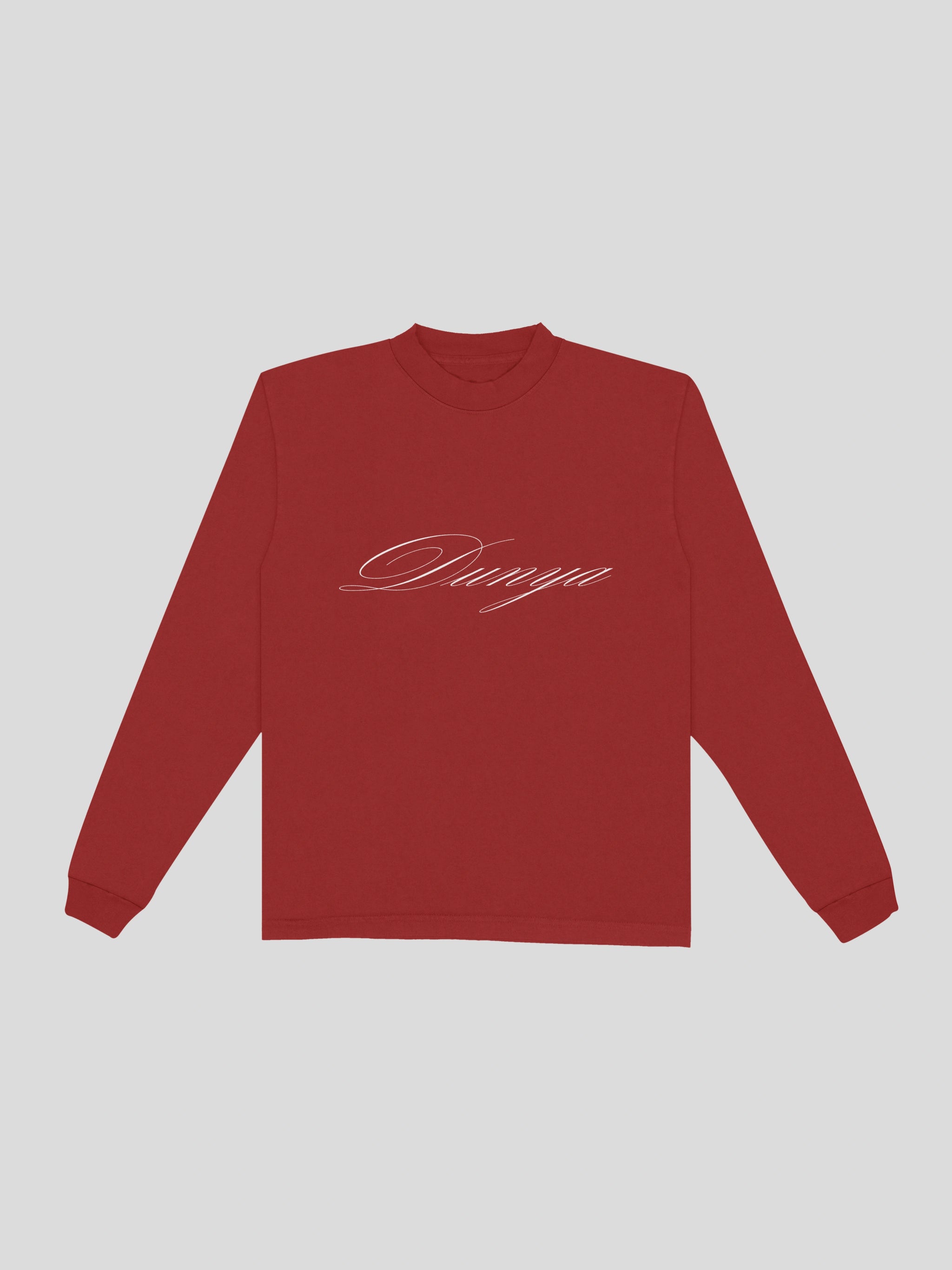 Dunya Script Long Sleeve – Poppy — muslim street wear, msw (islamic, modest, unisex, y2k)