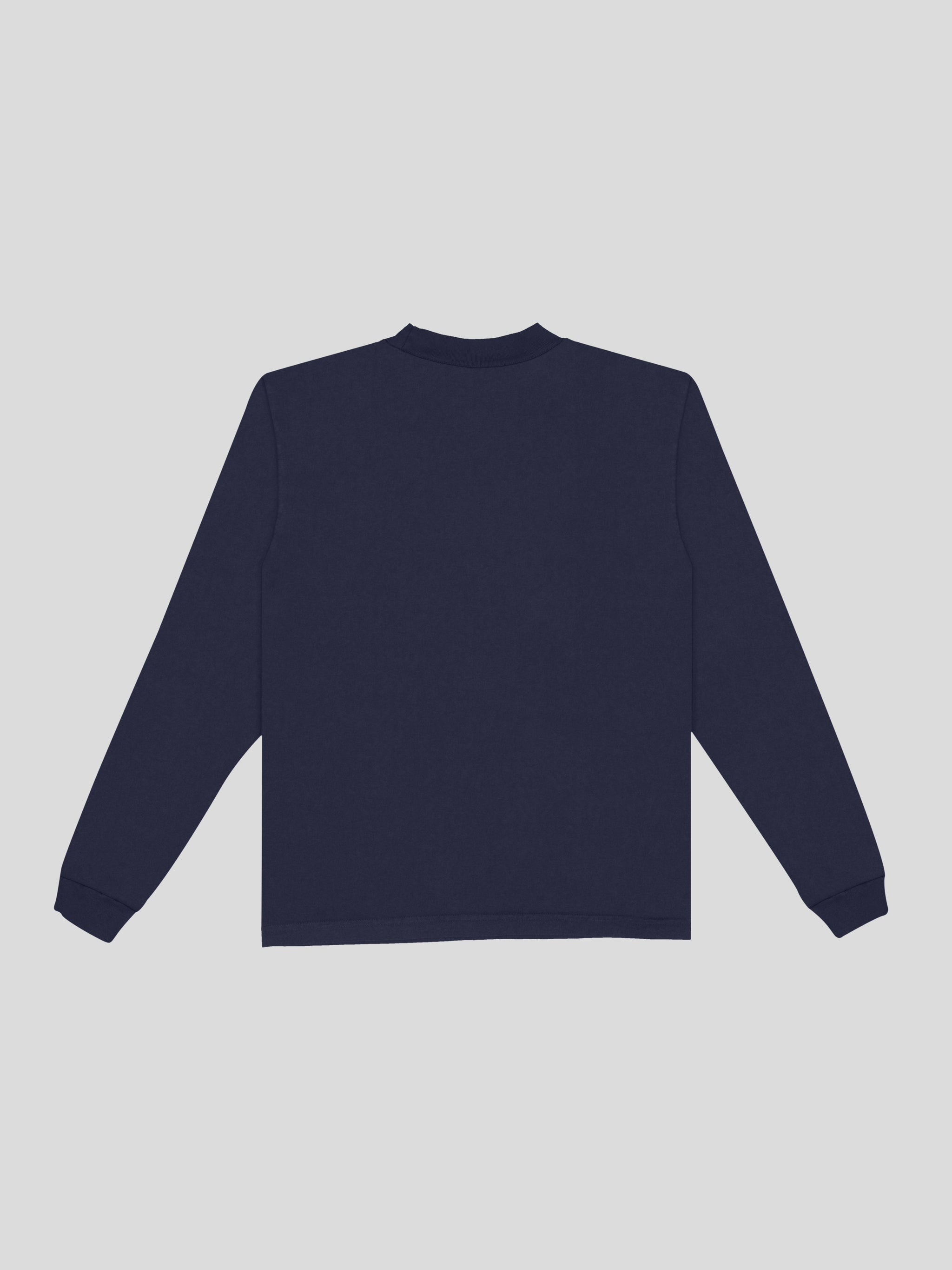 navy existence is a miracle long sleeve tee shirt — muslim street wear, msw (islamic, modest, unisex, y2k)