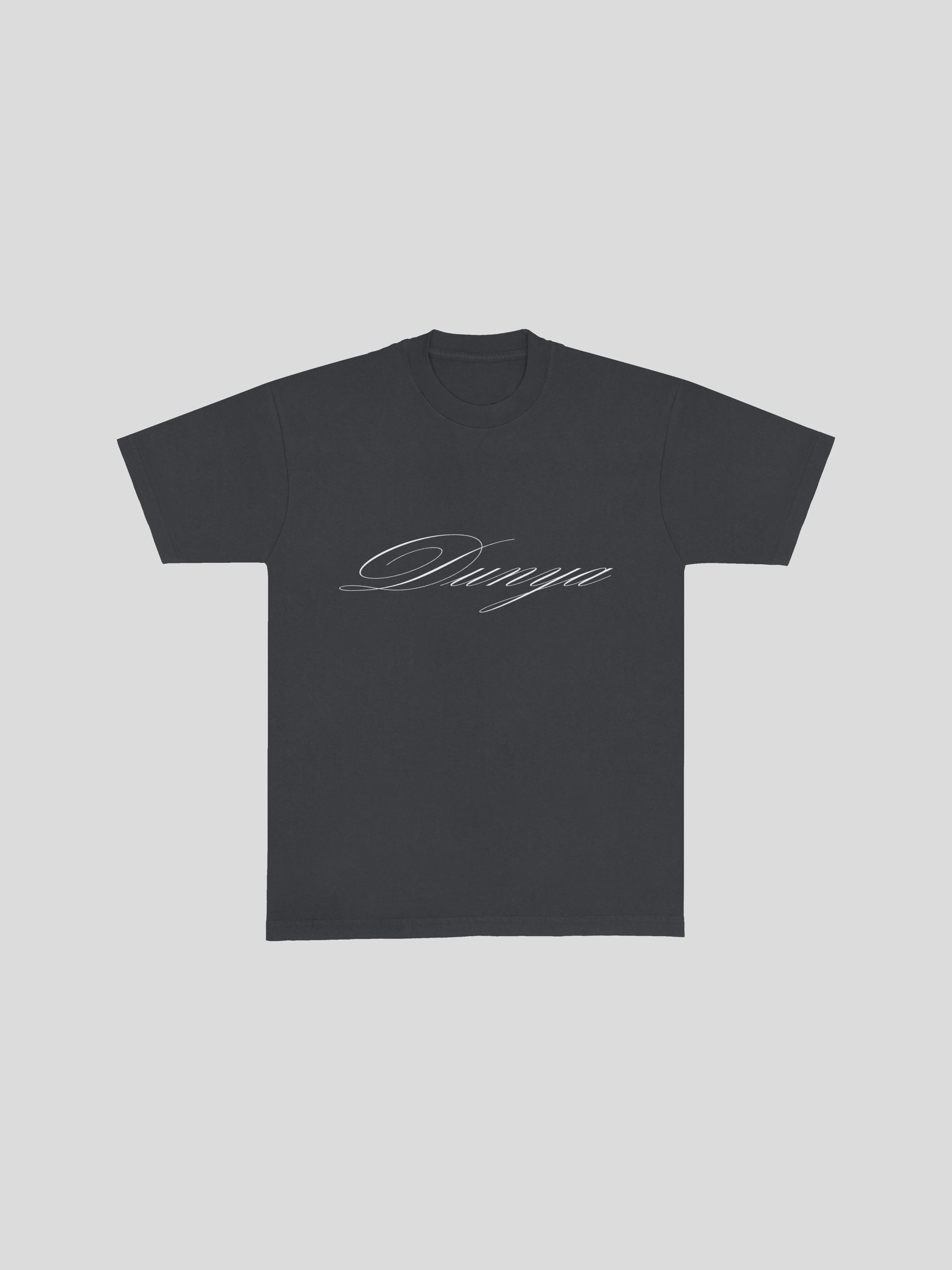 Dunya Script T-Shirt – Ink — muslim street wear, msw (islamic, modest, unisex, y2k)