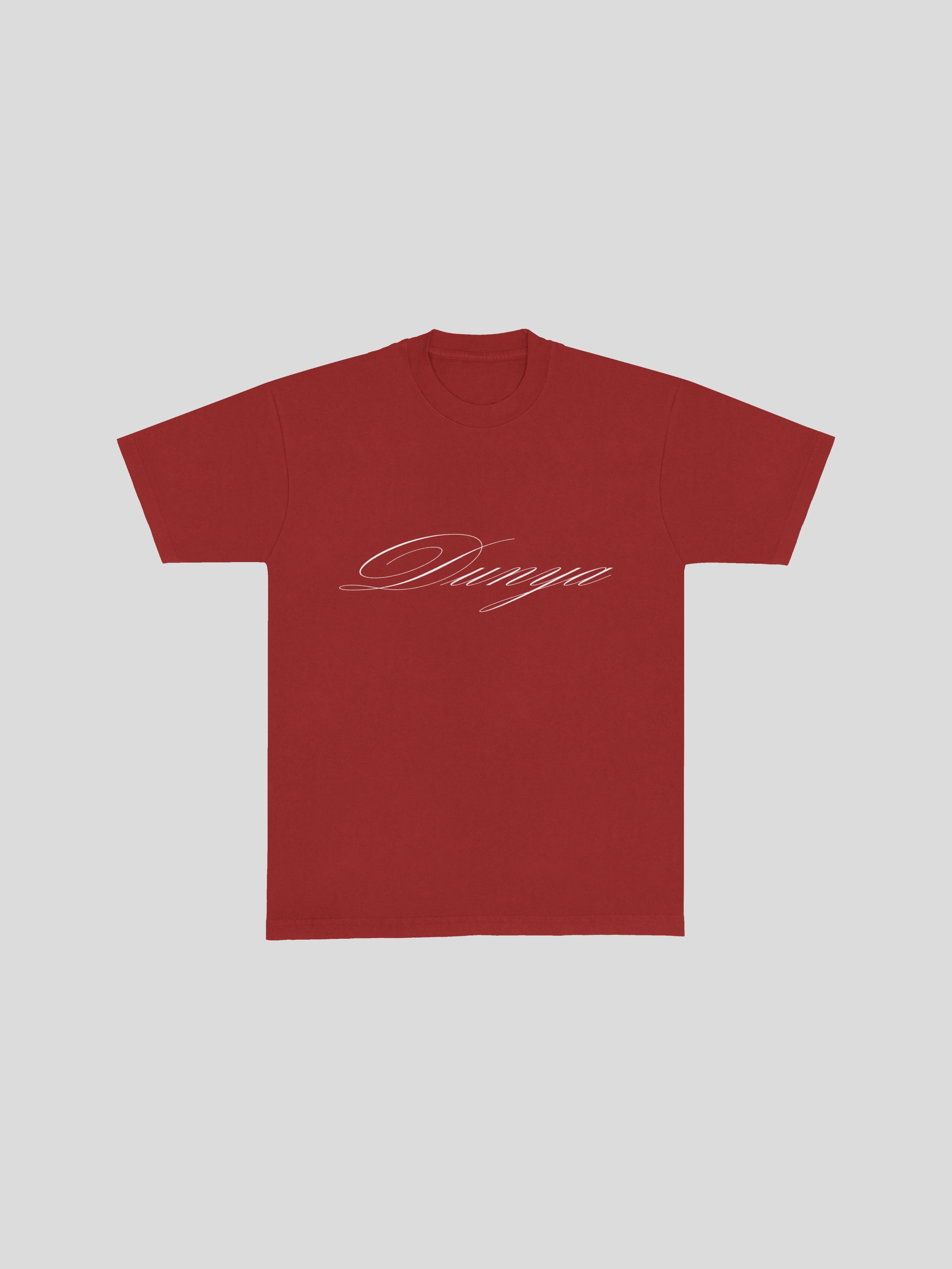 Dunya Script T-Shirt – Poppy — muslim street wear, msw (islamic, modest, unisex, y2k)