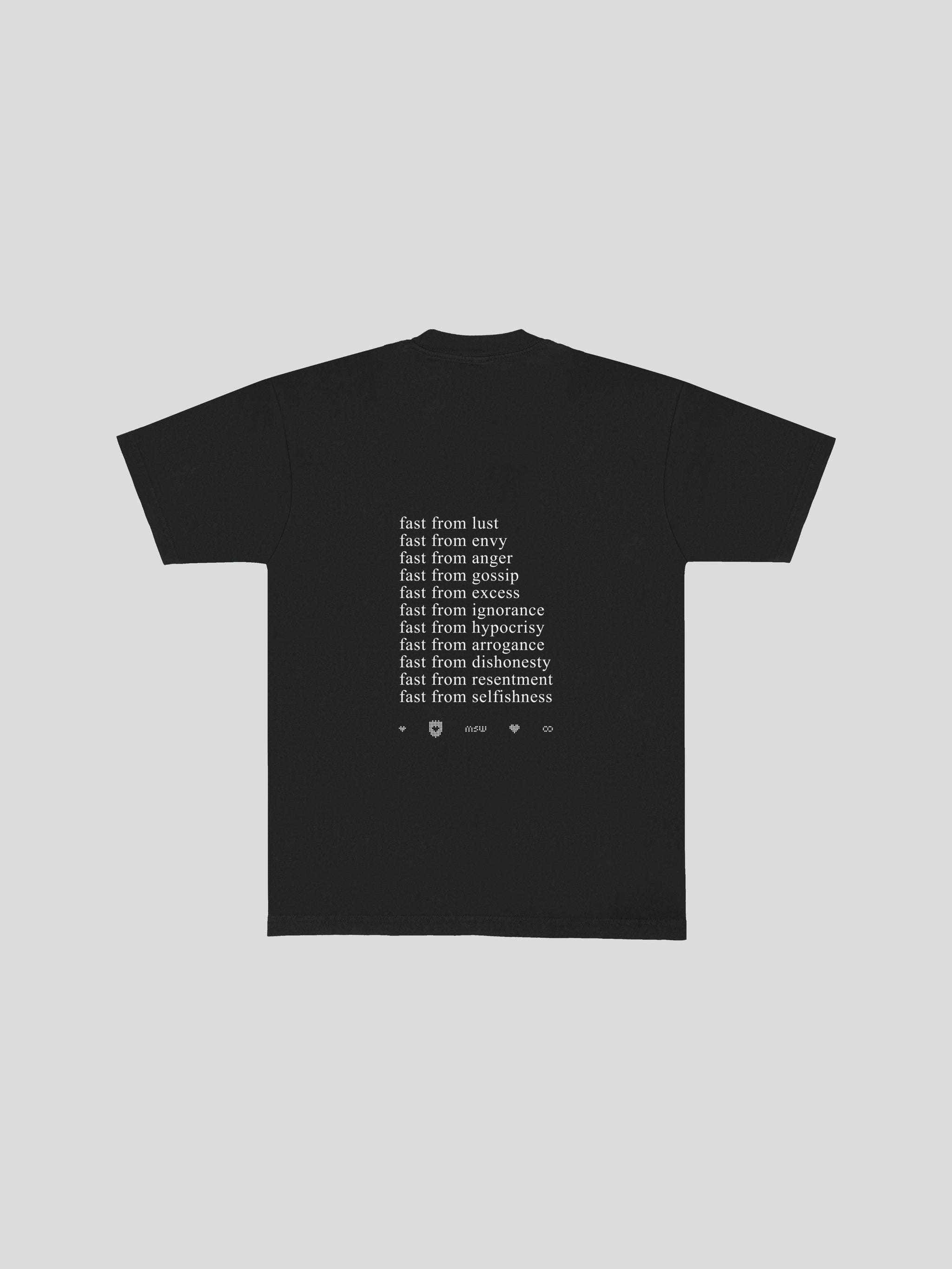 Fasting Ramadan T-Shirt  – Black — muslim street wear, msw (islamic, modest, unisex, y2k)