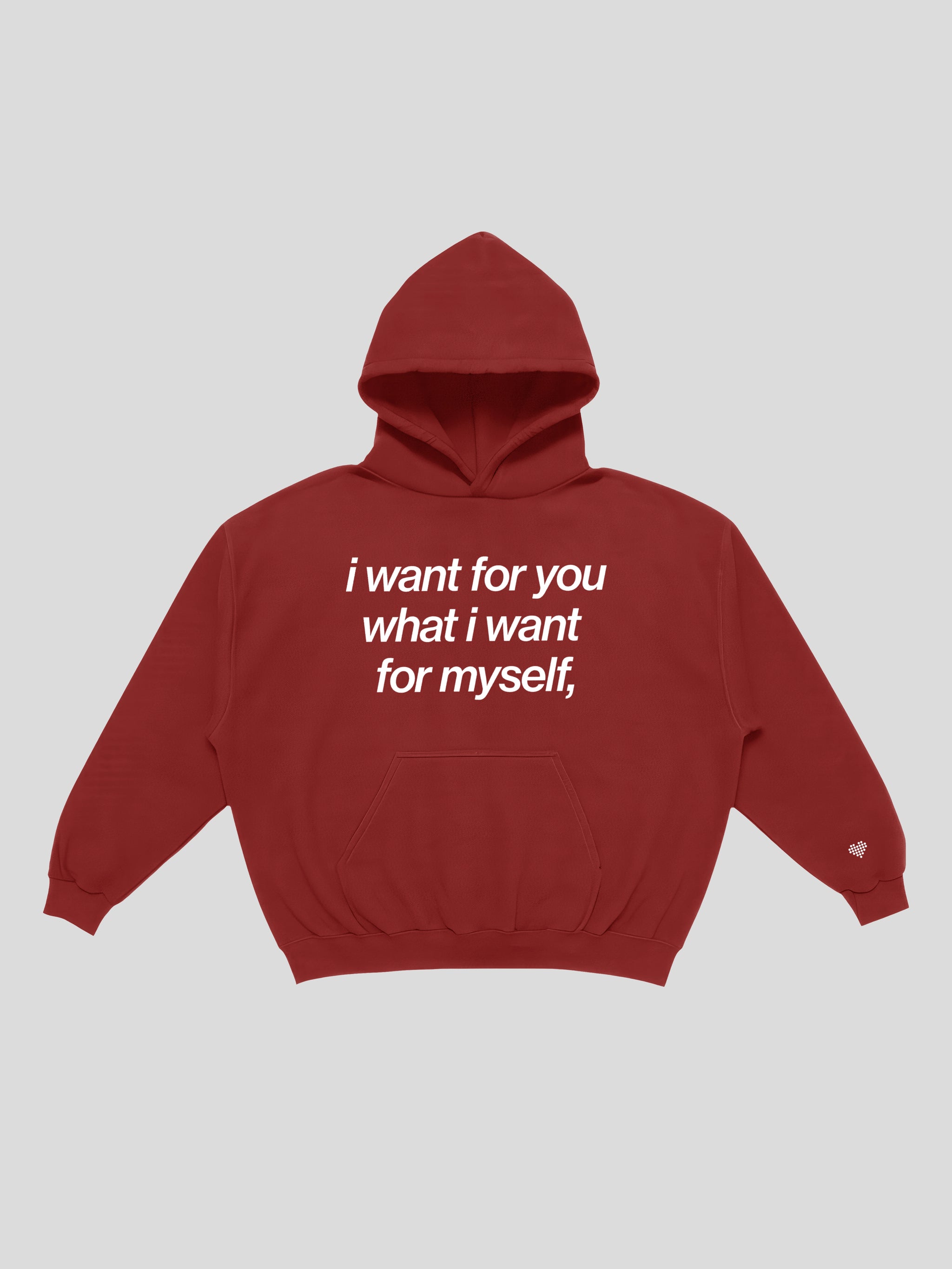 msw I want for you Hoodie – Poppy — muslim street wear, msw (islamic, modest, unisex, y2k)
