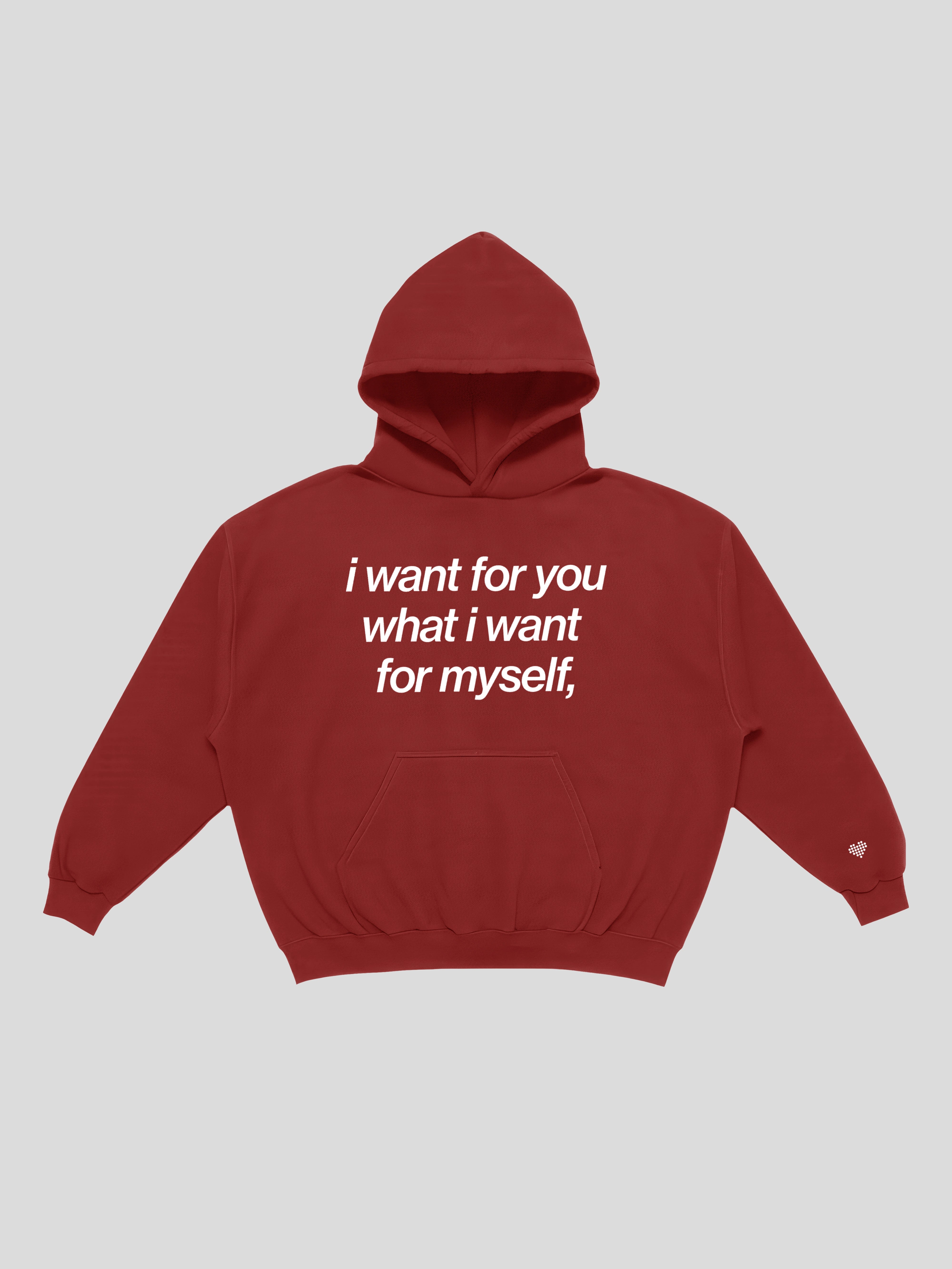 msw I want for you Hoodie – Poppy — muslim street wear, msw (islamic, modest, unisex, y2k)