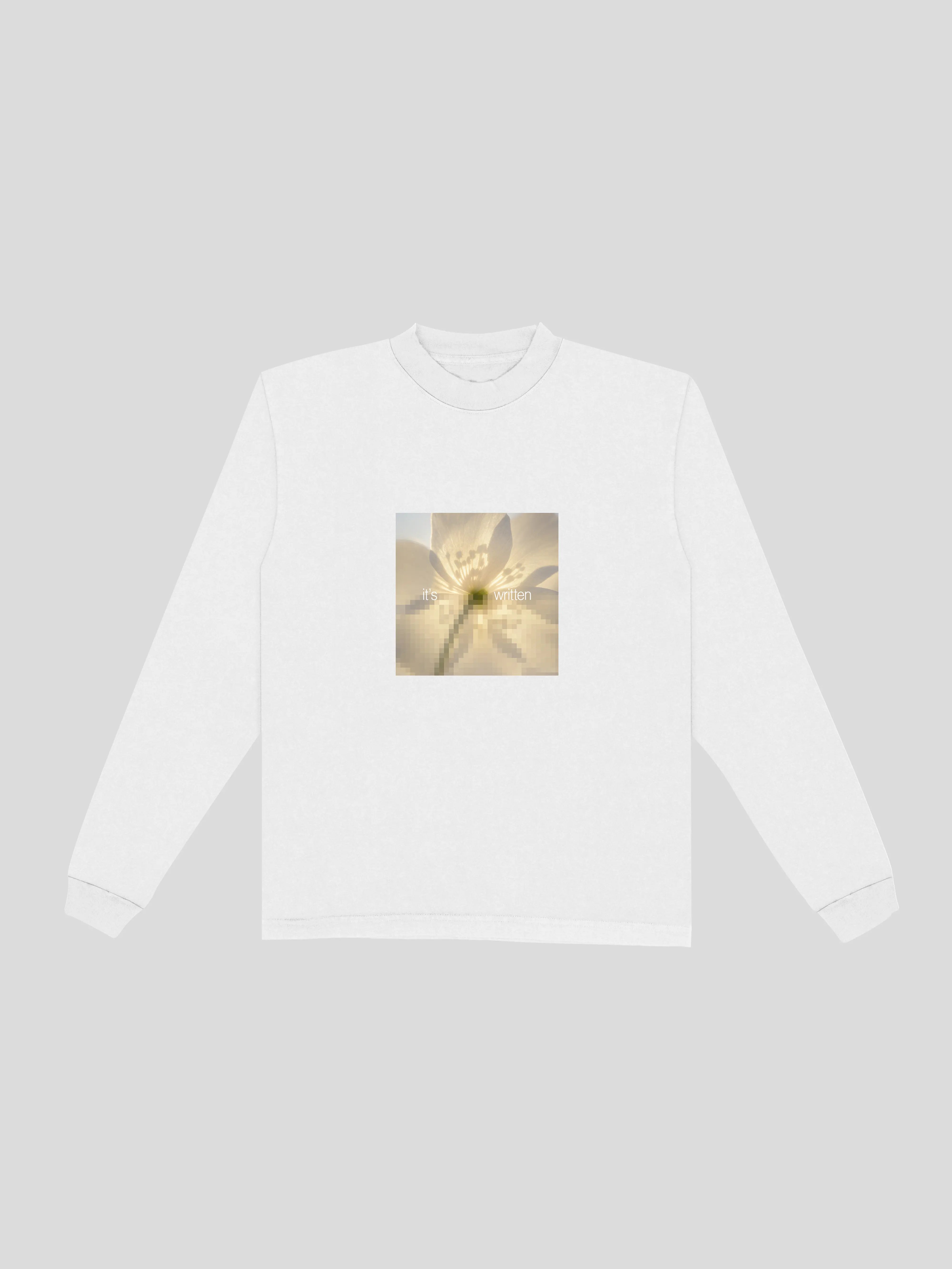It's Written Long Sleeve – White (Front) | MUSLIM street WEAR